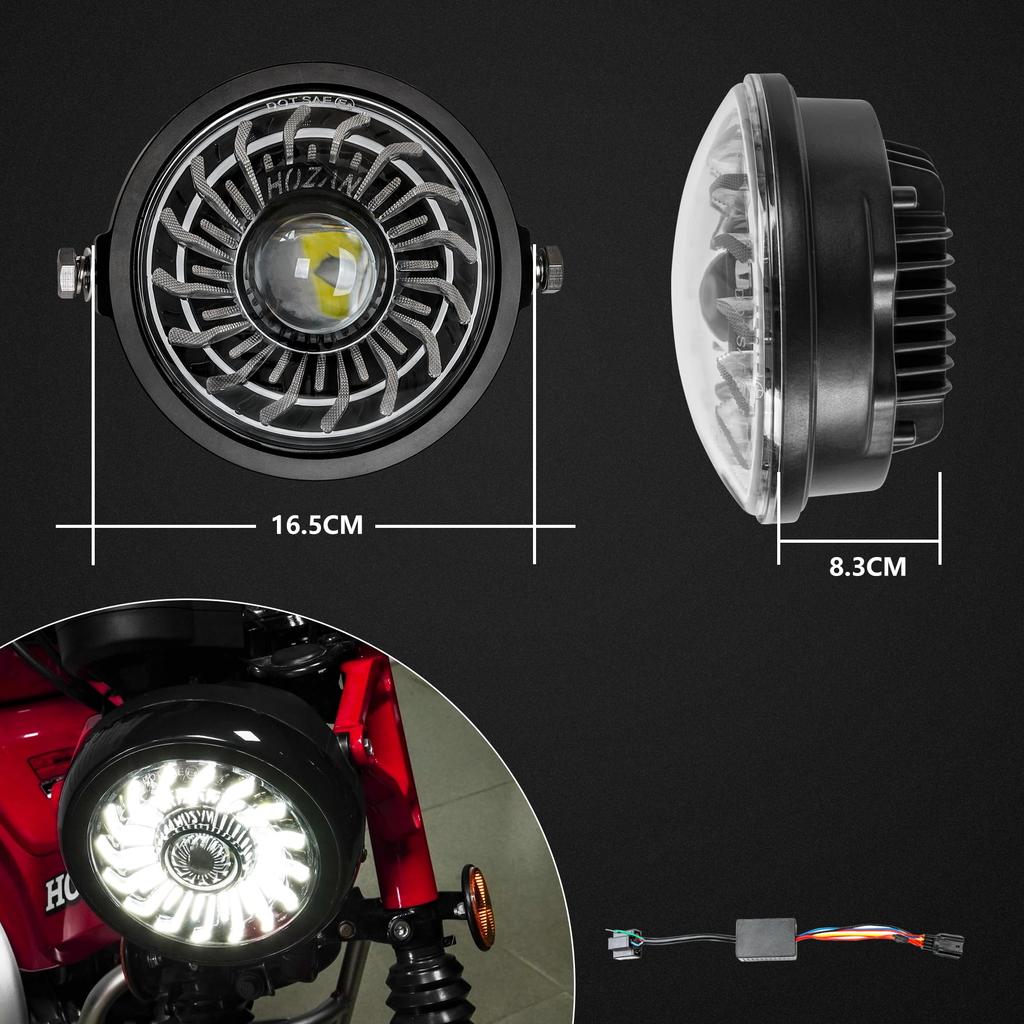Motikvans Honda CT125 Hunter Cub Compatible LED Headlight DRL High Beam Low Beam Switching Headlight For CT125 JA65 Hunter Cub CT125 Custom Parts