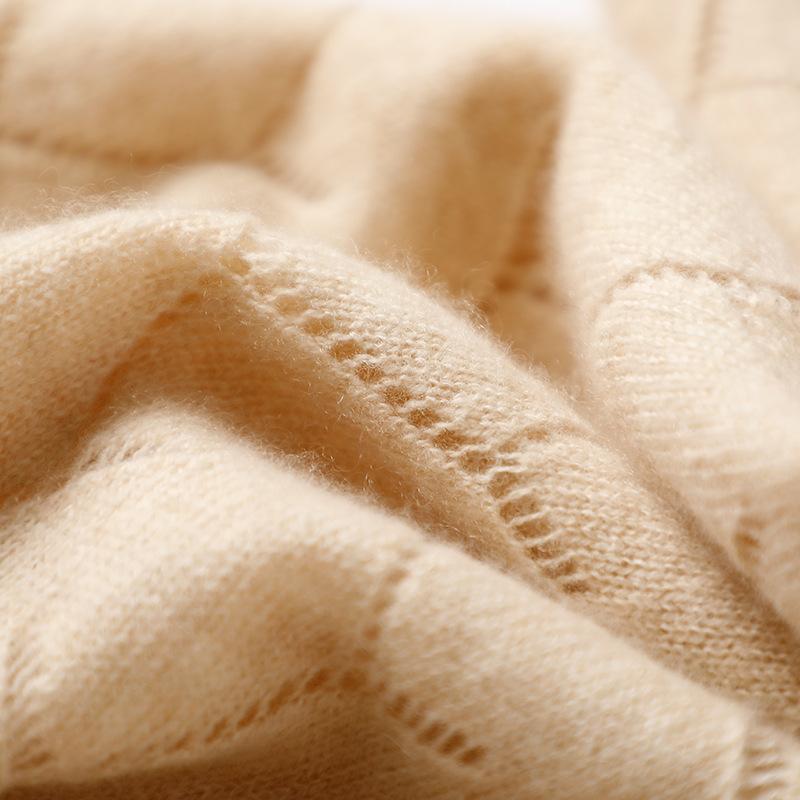 Cashmere Scarf Women's Short Autumn and Winter Warm Neck Guard Knitted Versatile Hollow Neck Scarf
