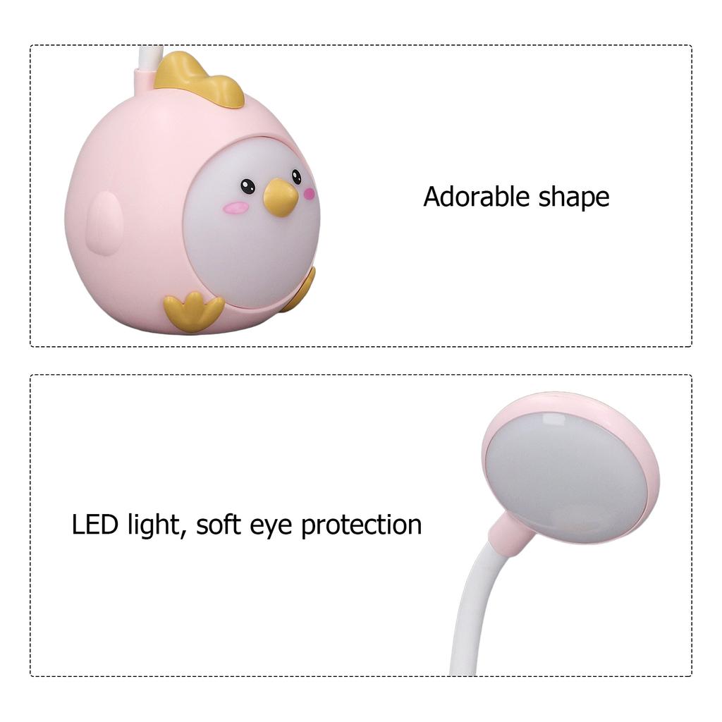 Cute LED Desk Lamp for Student 360 Degree Adjustment USB Charging Soft Light Table Lamp Night Lamp for Home Dorm