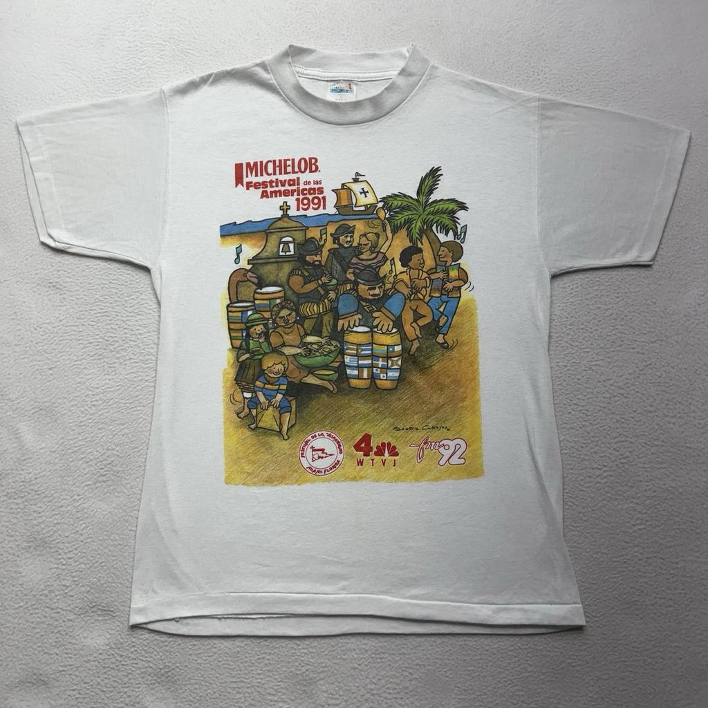 Vintage 1991 Festival de las Americas Miami Shirt L RARE USA Made