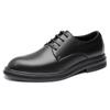 2025 Autumn Wedding Shoes Young British Style Men's Low Heel Round Head Lace-up Formal Wear Business Professional Leather Shoes 4882