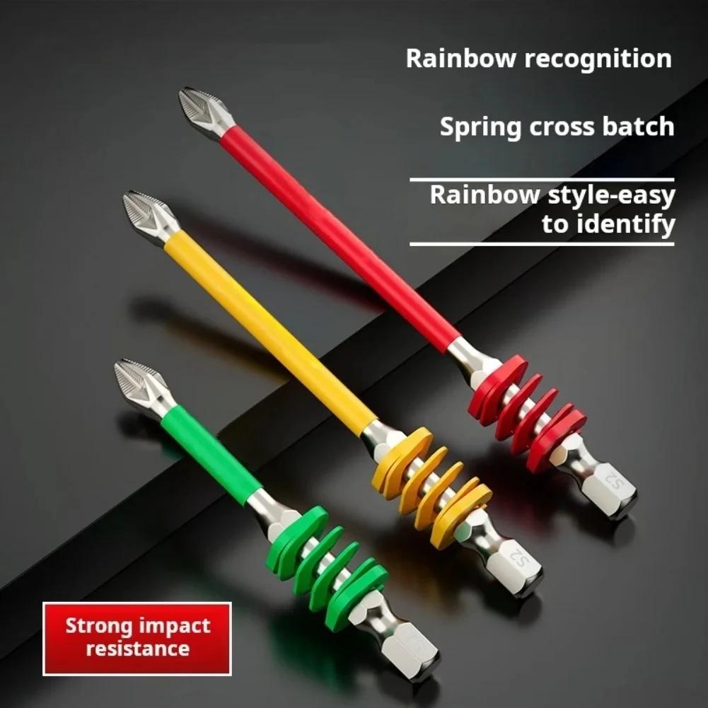 3Pcs Spring Screwdriver Bits Magnetic PH2 Driver Screw Anti-slip 60/90/110mm 1/4'' Hex Shank Drill Head Electric Repair Tool