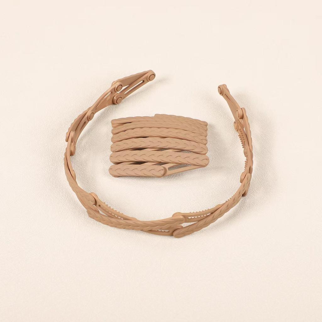 Creative Foldable Hairbands Women Retractable Portable Telescopic Toothed Non-slip Ear of Wheat Hair Tie Stretchable Headwear