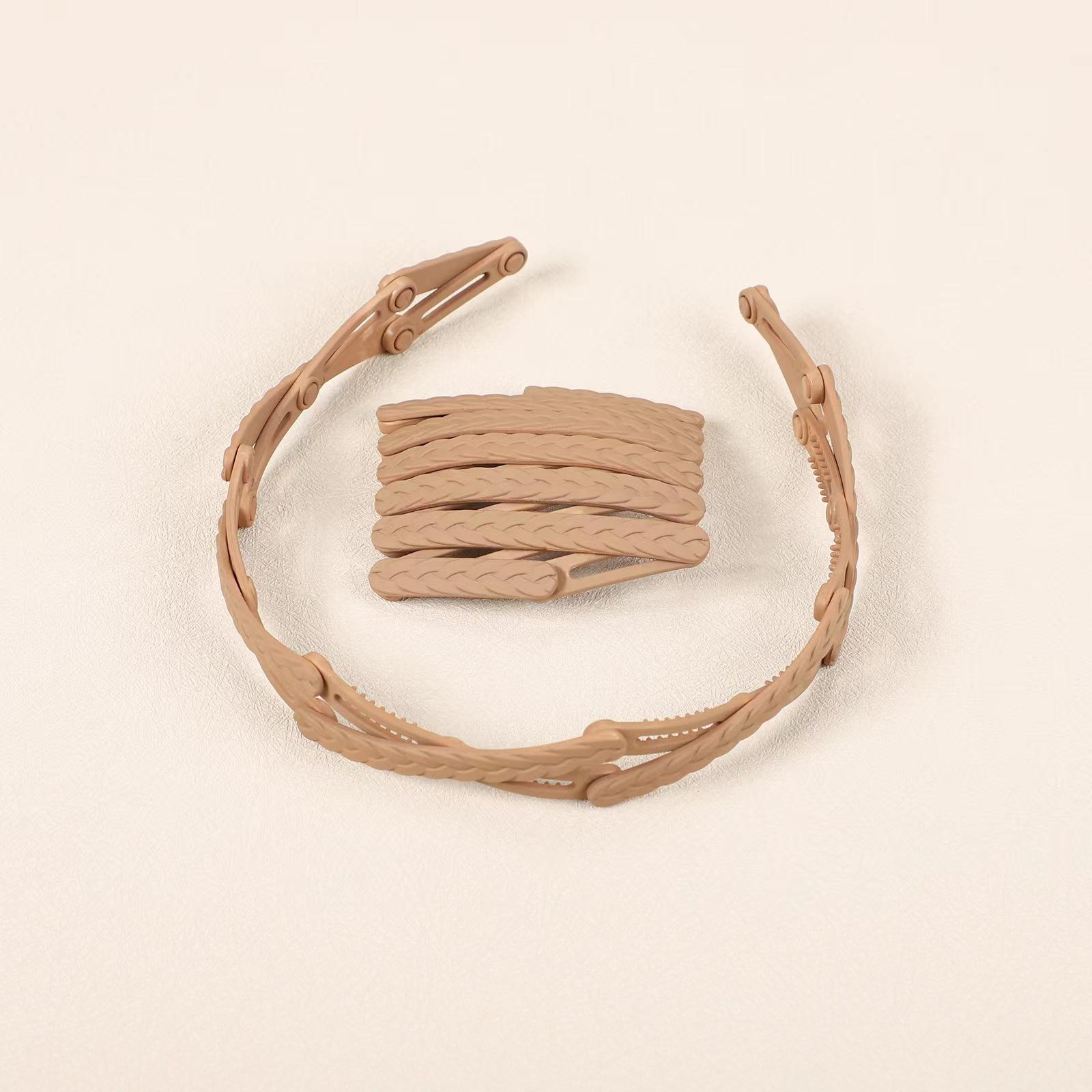 

Креативные складные повязки для волос женские выдвижные портативные телескопические зубчатые нескользящие повязки для волос в виде колоса пшеницы растягивающиеся головные уборы 1PCS серый