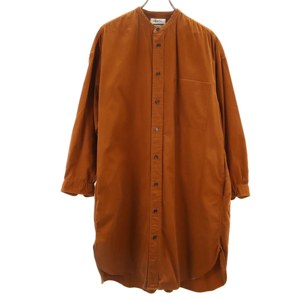 GYMPHLEX made in Japan Long sleeve Shirt dress 14 Brown Women Used