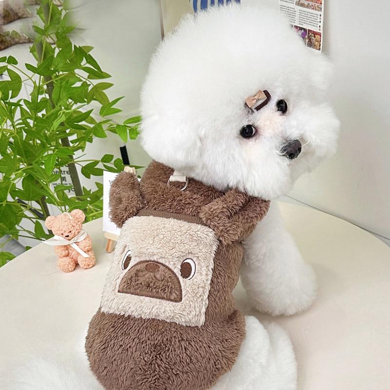 Pet Plush Dog Vest Winter NewinsJapanese and Korean Style Fleece-Lined Warm Pet Dog Cat Plush Clothes Teddy Bichon Vest