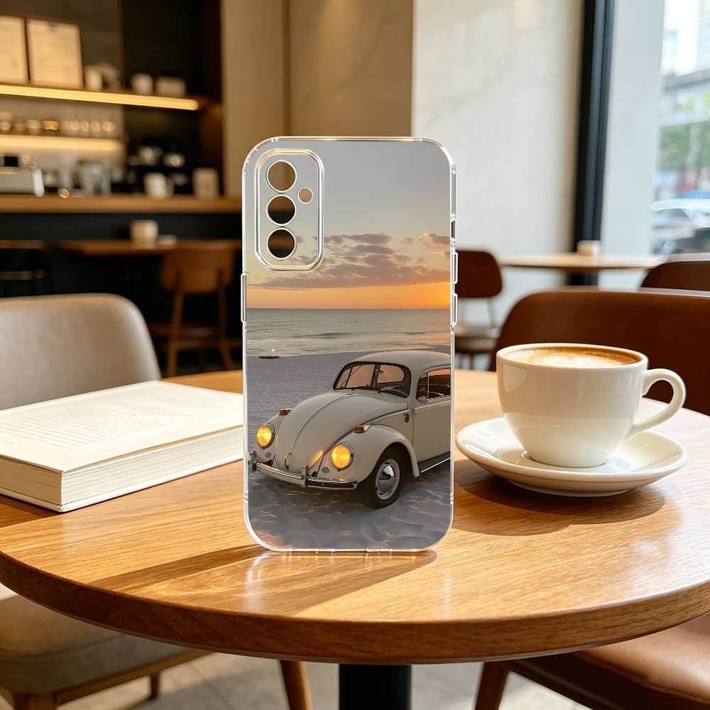 V-Vintage B-Beetle Cars Phone Case For SamsungA10,12,20,21S,30,31,40,50,51,52,70,71 Transparent Cover