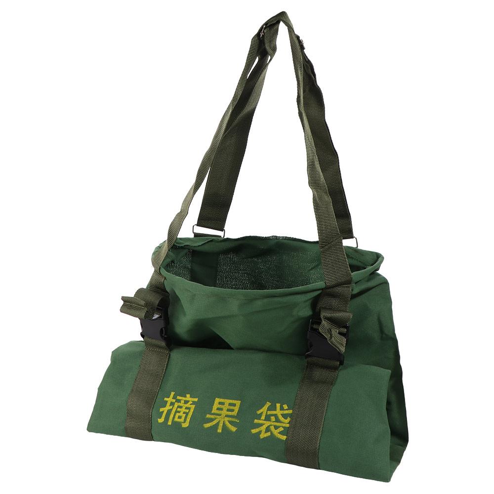 Borsa Portatile per la Raccolta di Frutta Grande Capacità Tracolla Pieghevole Grembiule da Raccolta Fondo con Anello in Acciaio Apertura Inferiore Borsa per la Raccolta in Giardino