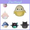 Soft And Cute Plush Animal Pillow Toy For Birthday Gift Banana Polka Dot Pig Glitter Bat Green Bat Unicorn Whale Blue Camouflage Shark 20cm Height