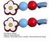 2 Stück Mädchen Haarspange Rutschfest Floral Design Handbemalte Blumen Runde Perlen Seitenpony Haarspangen Pendlerstil Haarschmuck