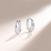 S925 Sterling Silver Minimalist Teardrop Hoop Earrings for Women Simple Smooth Finish Fashion Jewelry
