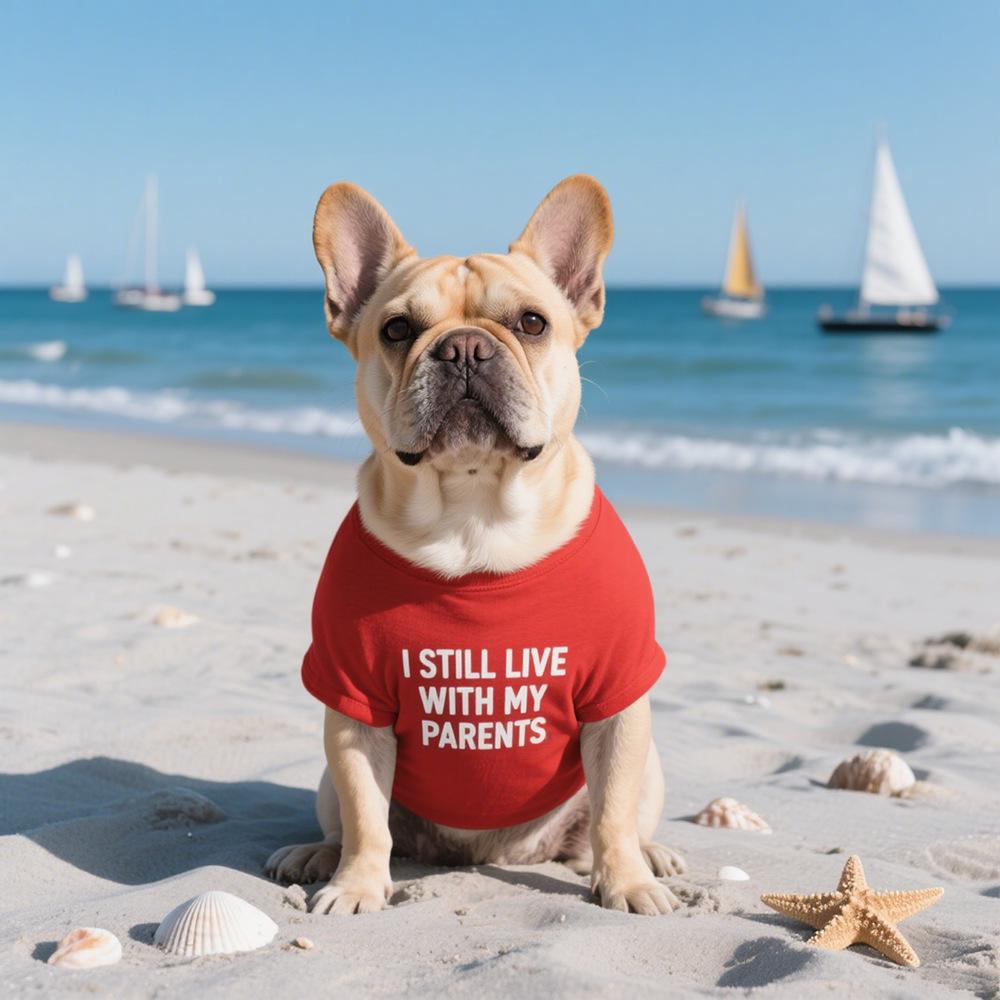 French Bulldog, Pug, Basset Hound, and Shar Pei Round Neck T-shirt - Teddy Panda Design Dog Clothing