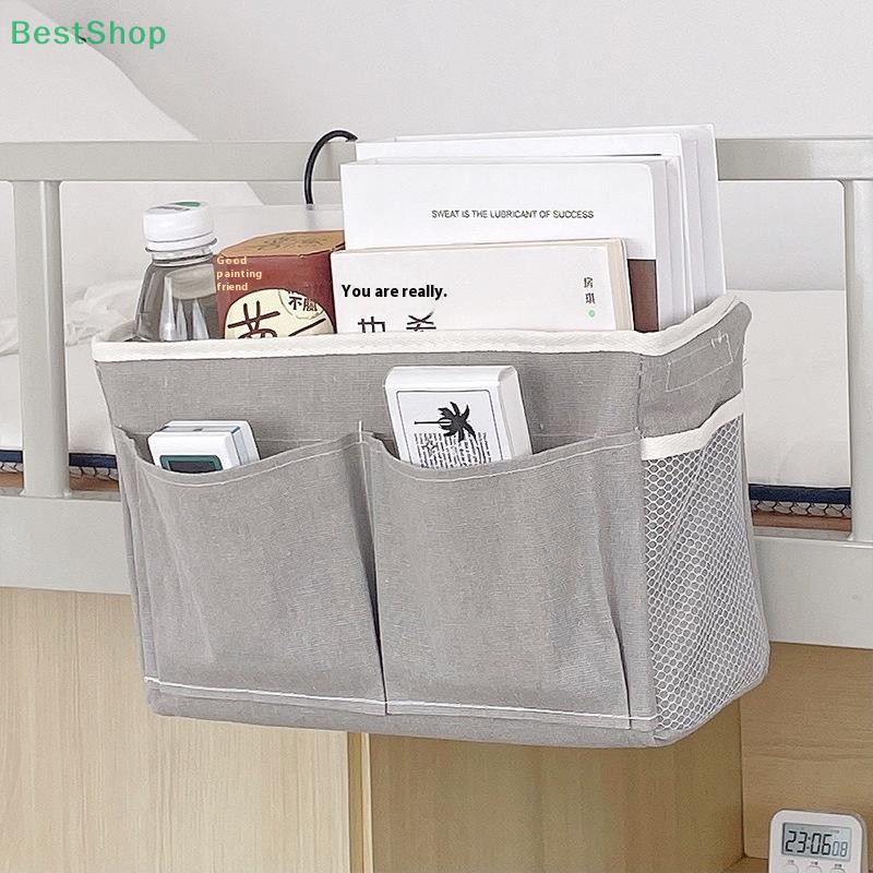 Bedside Hanging Bag Cotton And Linen Hanging Storage Basket With Hook,Dormitory Storage Bag Stand Save Space