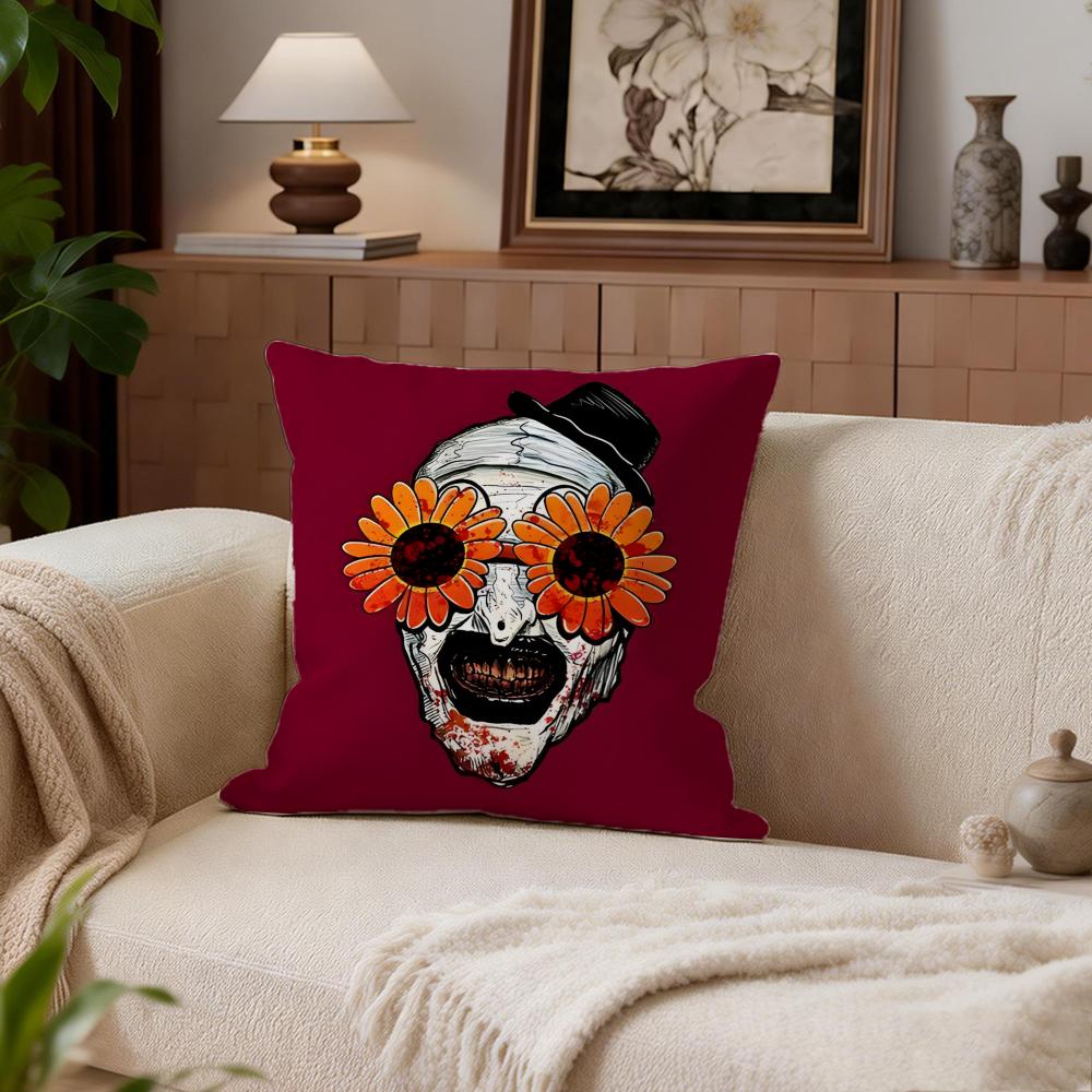 Horror Terrifier Cushion Cover Cushion Cover Set 4Pcs 50x50 45x45 40x40 Pillowcase Decorative Sofa Home Decor