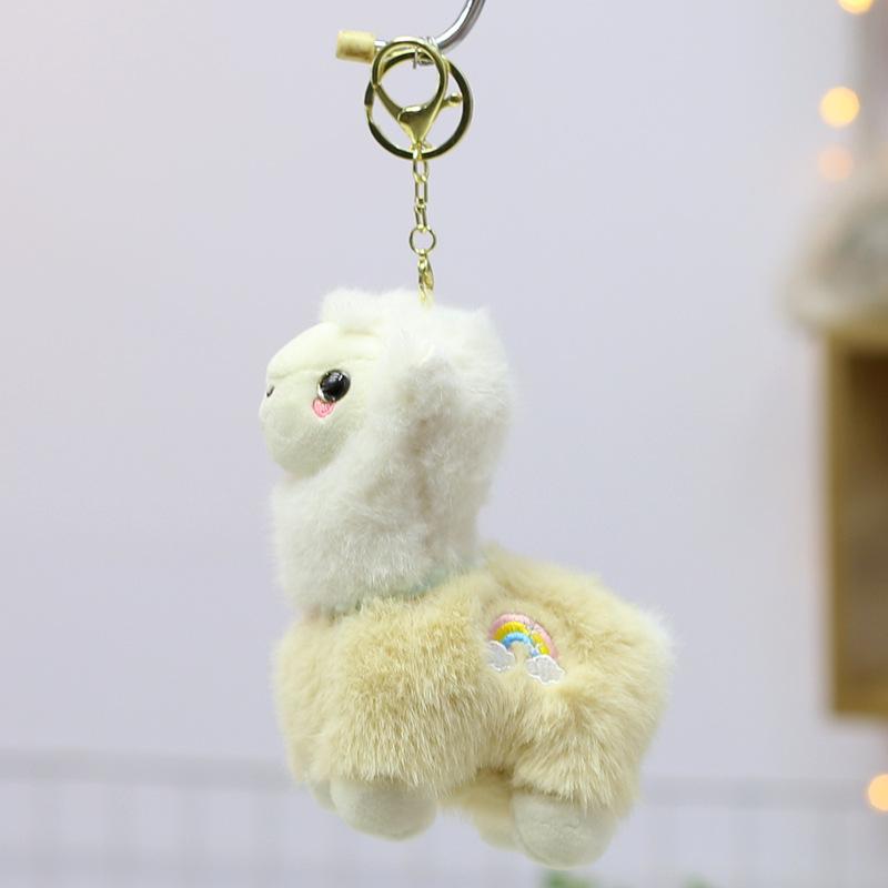 Portachiavi e Ciondolo Pecorella in Peluche Alpaca-Cashmere - Mascotte Coppa del Mondo USA/Canada/Messico