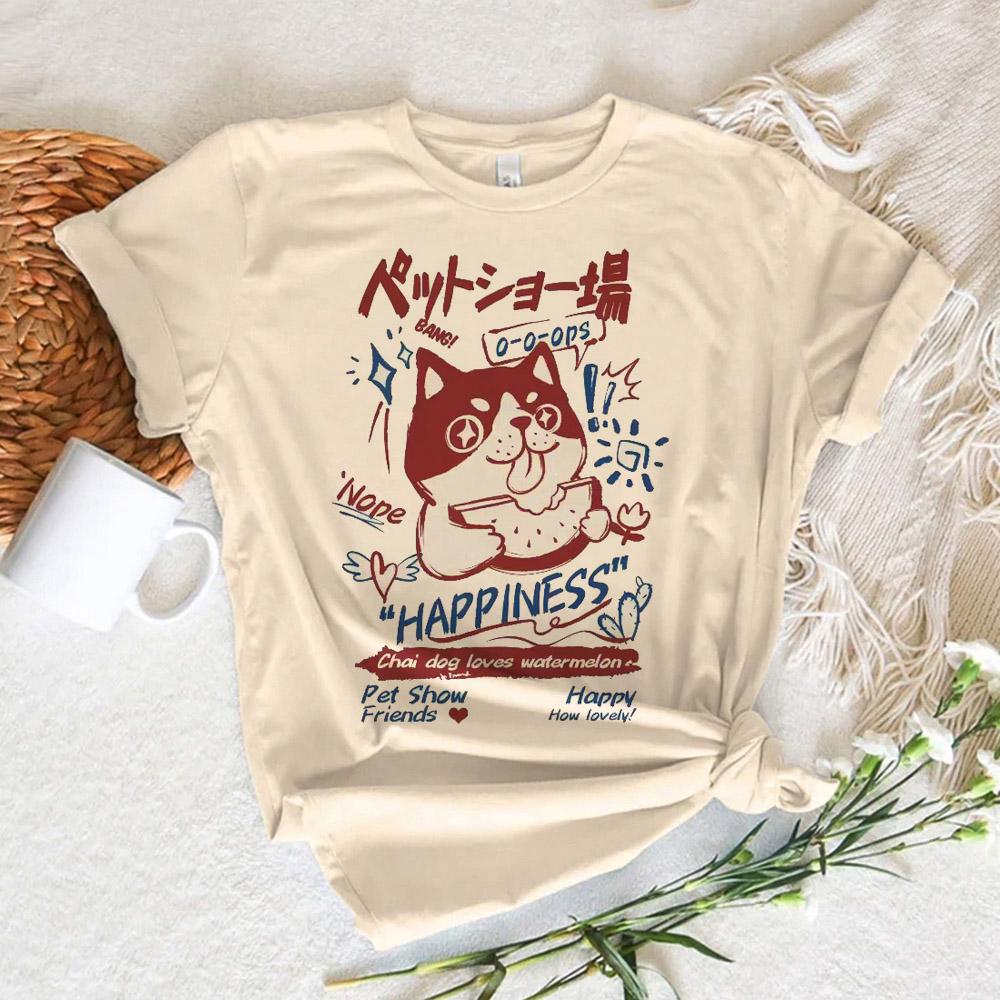 Cute Cat Top Women Harajuku Japanese Funny Tshirt Girl Comic Y2k Funny Clothing