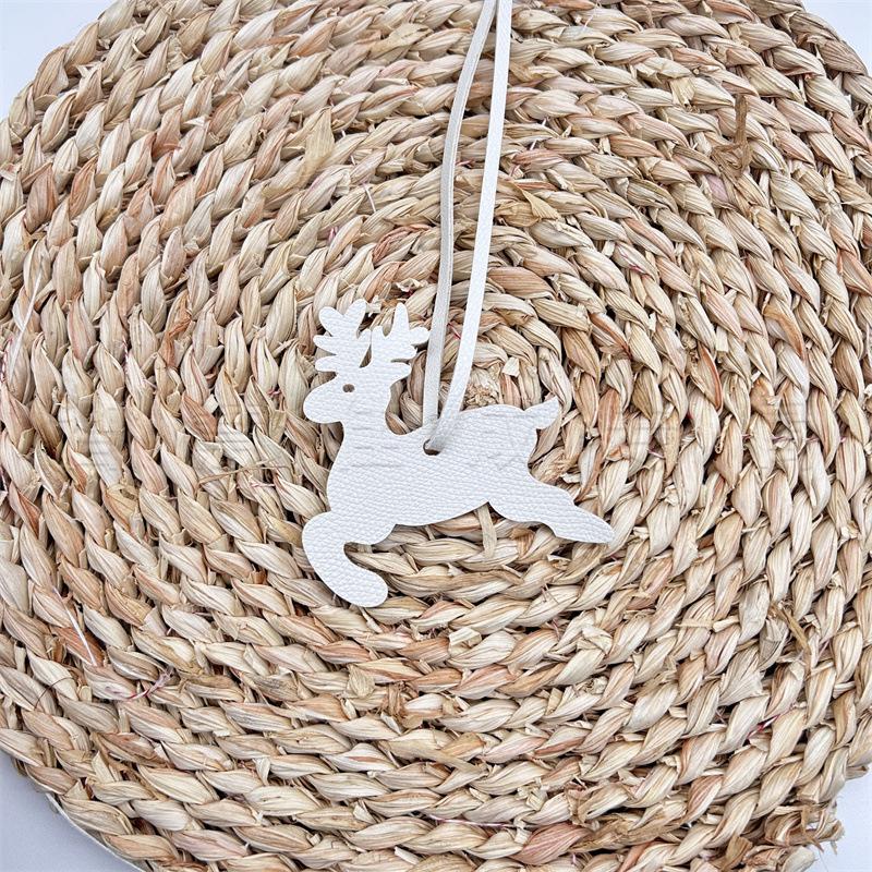 

Original Christmas Leather Reindeer & Pine Tree Lanyard Ornament 8*8 cm белый