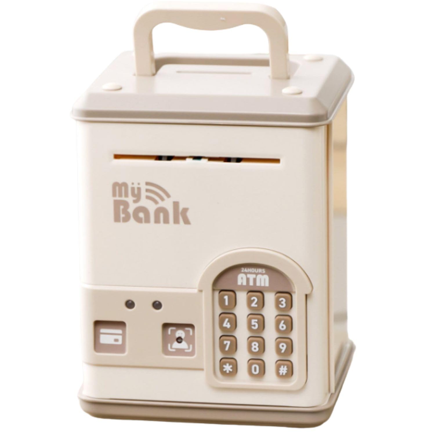 

3COINS Три монеты Электронная копилка Цифровая копилка-банкомат с PIN-кодом Обучающая игрушка Кремовый цвет Возраст от 6 лет Подарок Товары для легкого накопления кремовый