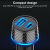 Qc3.0 Usb Car Charger Dual Channel Pd20w Ultra-fast Charging Adapter With Blue Soft Led Light For