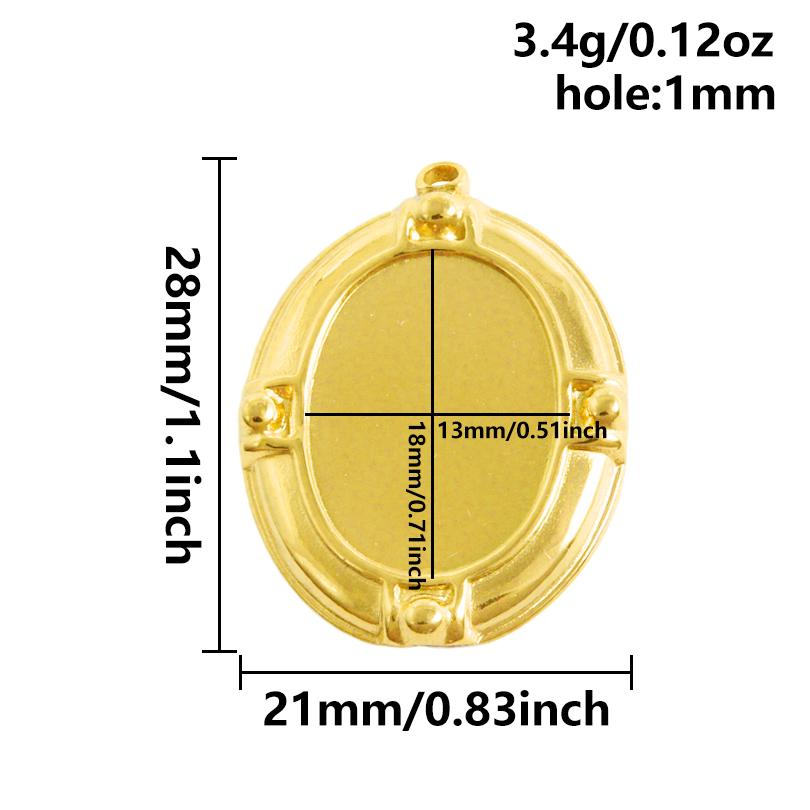 6 Stück Herz Quadrat Wassertropfen Oval Cabochon Basis Fassung Anhänger Edelstahl Charms Für Schmuckherstellung Großhandel DIY Materialien