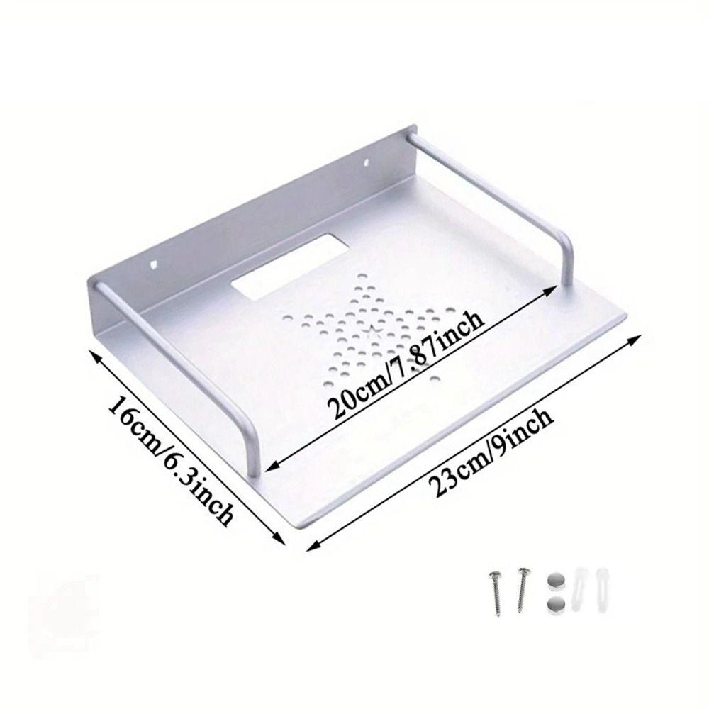 Black/Silver TV Set Top Box Support Rack Single-Layer Storage Shelf Bracket Router Stand  Mini Pc