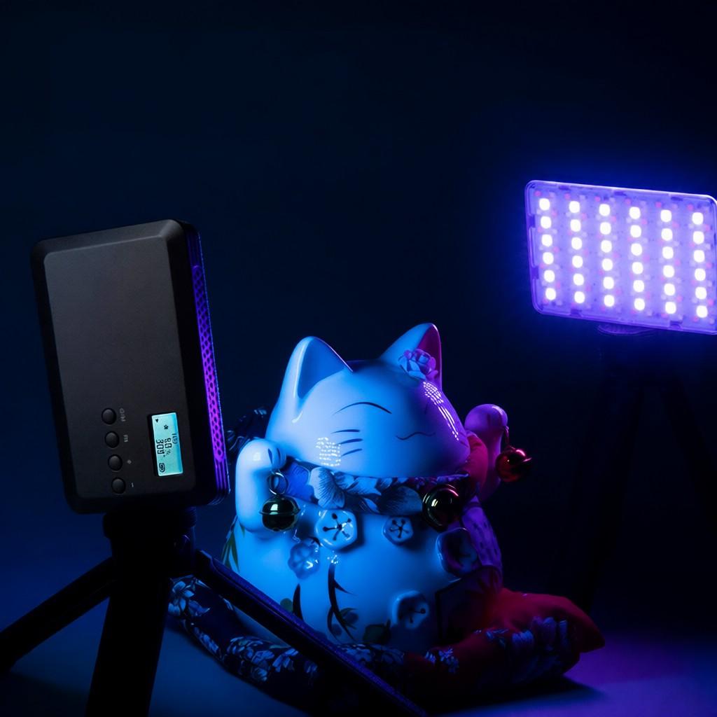 YONGNUO YN120 8W RGB Photography Lamp Bi color LED Light Pocket Vlog Light 2500K 9900K Color Temperature Dimmable with 0.96in LCD Screen 120 LED Bead