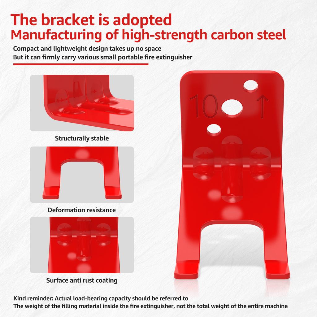12Pcs Universal Fire Extinguisher Brackets Heavy Duty Wall Mount Holder with Screw & Expansion Tube for Large Small Dry Chemical
