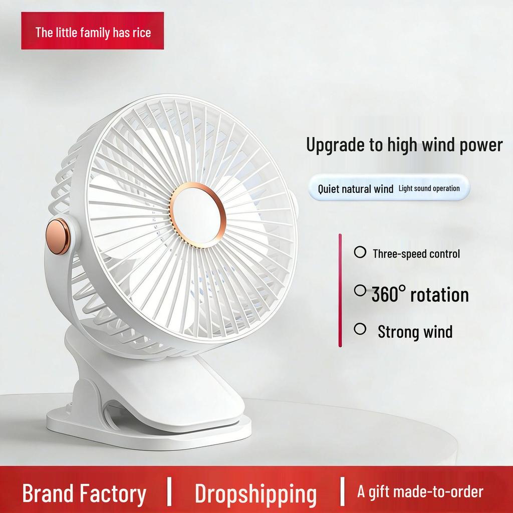Portable Silent Clip Fan: High Power, Rechargeable, Desktop/Desktop & Dorm-Friendly
