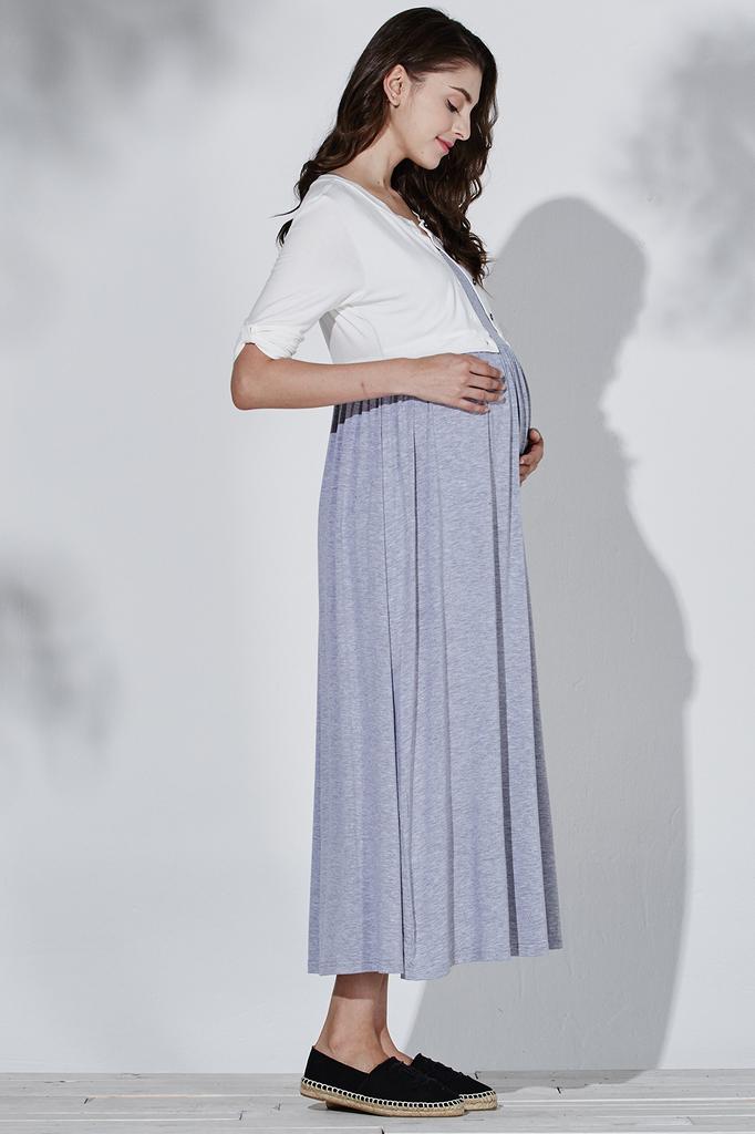 Sweet Mommy Maternity Nursing Clothes One Piece with Nursing Mouth Long Short Cardigan Layered Style Thick Rayon Room Wear Relaxing Wear L Off White