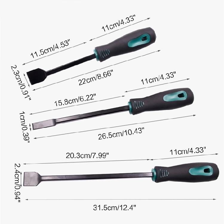 Stainless Steel Blade Gasket Scraper Set 3 Pieces Mixed Sizes High Quality