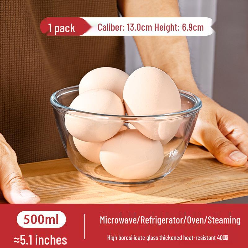 High-Temperature Resistant Glass Salad & Soup Bowl Set, Microwave Safe