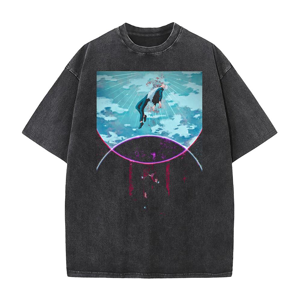 

Hot Anime Jujutsu Kaisen Gojo Satoru Geto Suguru Print T-shirt Men Women Clothing Cotton Tshirt Retro Washed T Shirt Manga Tops XXL чорний