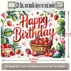 Happy Birthday Strawberry Theme, 1pc Polyester Party Backdrop Banner, Photo Booth Background, Wall Decor