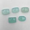 Lote de 5 Pedras Preciosas Soltas Cabochão Almofada de Calcedônia Aqua Natural 10*14 MM 31 CT Para Fabricação de Joias