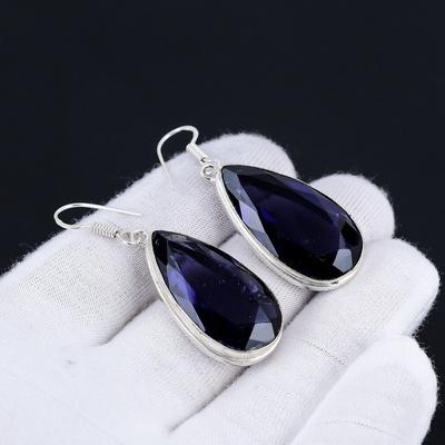 Tanzanite Pear Earrings, Gemstone Earring, Pear Shape Stone Silver Earring, 925 Solid Silver Gemstone Jewelry, Gemstone Earring For Her