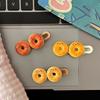 2Pcs Girl Hairpin Stable Grip No Damage Donut Shape Hair Clip 3D Texture Photogenic Side Bangs Hair Pins