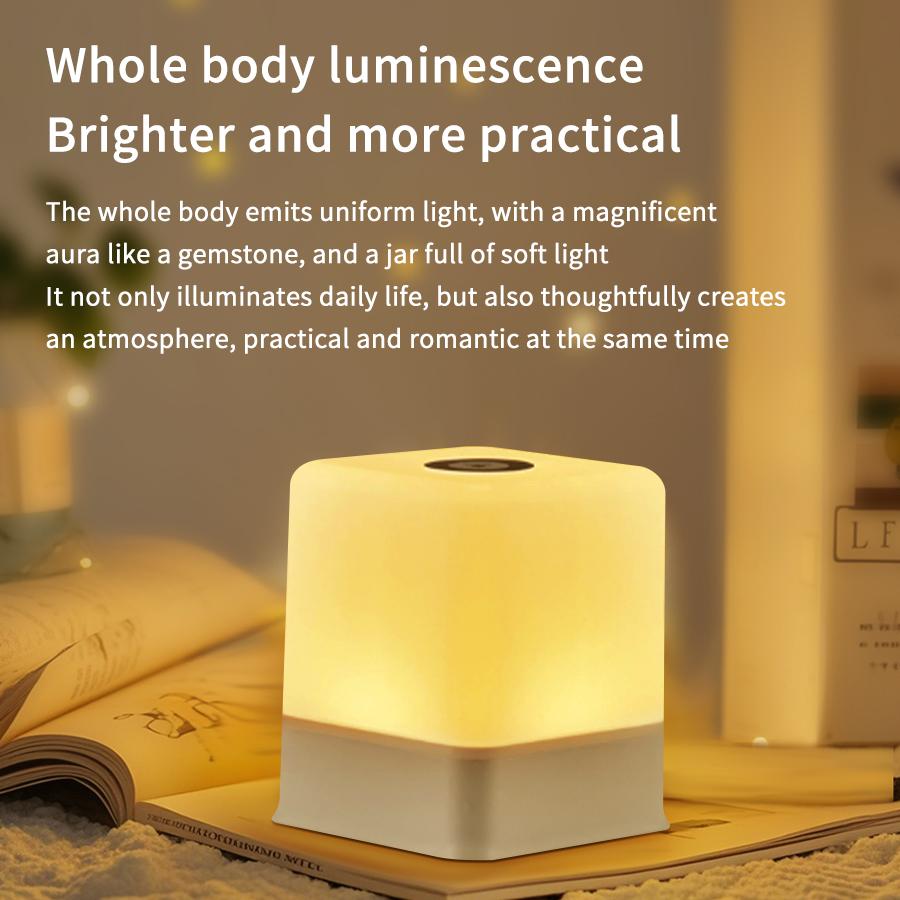 Mini touch LED night light rechargeable desk lamp three colors 16 colors adjustable pat light soft light sleep light for bedroom