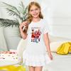 Girls' Round Neck Short Sleeves Christmas Witch  Group Print Casual Short Sleeves