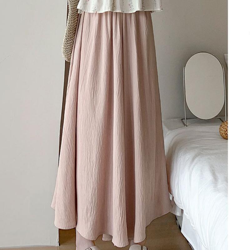 White Ice Silk Skirt Pants for Women In Summer Thin New High Waist Drooping Small Casual Skirt Pants