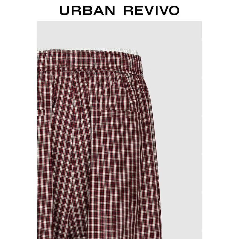 UR Damen Retro Karomuster Weitbeinige Hose