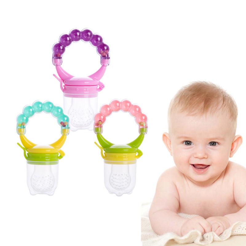 1Pcs Baby Pacifier Fresh Fruits Food Silicone Nipple Holder Funny Rattle Kids Food Feeder Nipples