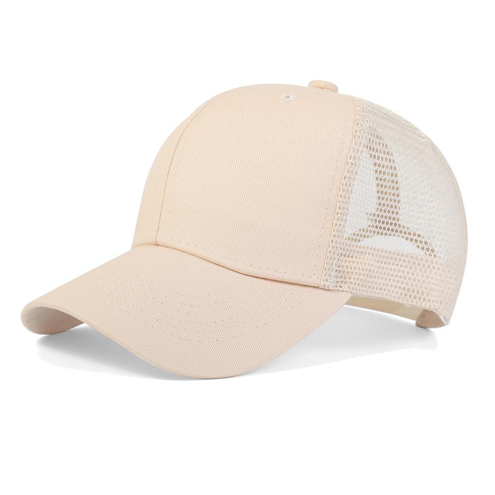 Custom Logo Two Tone Mesh Trucker Cap 5 Panel Adjustable Breathable Sun Protection Outdoor Sports Baseball Sun Hat