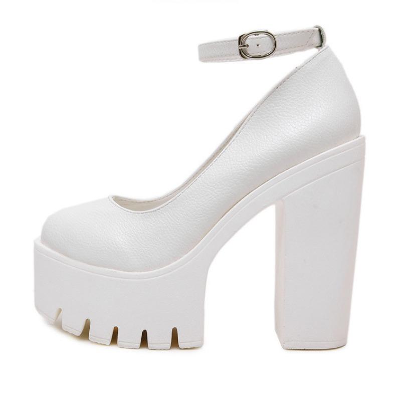 

Large size single shoes women s new CM high heels fashion oneword buckle women s shoes 35