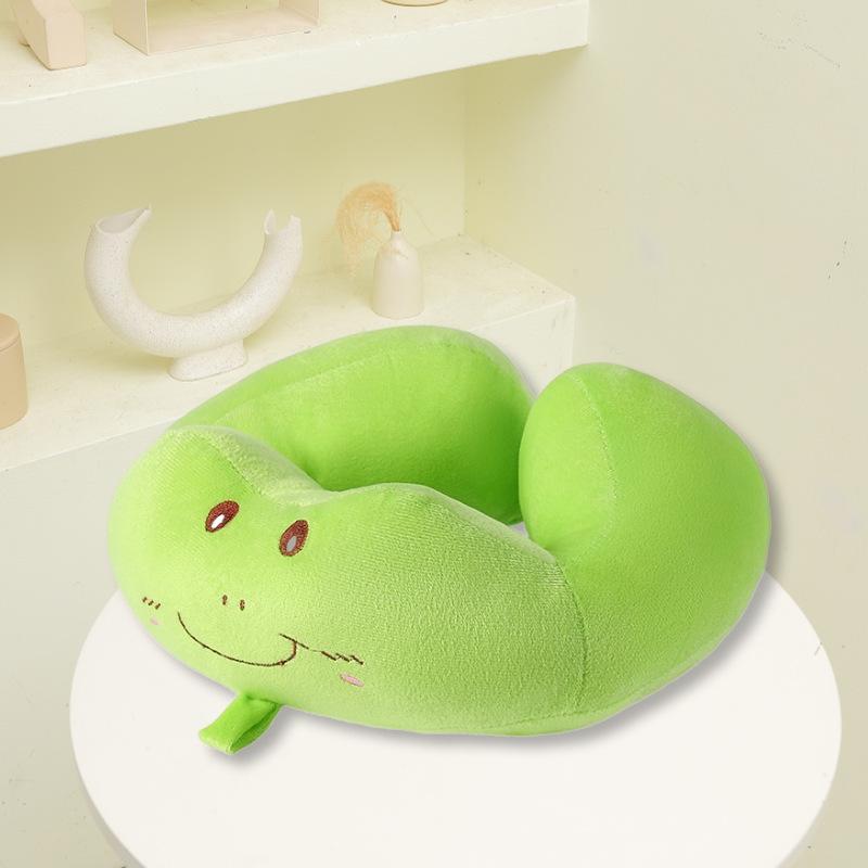Cute Cartoon Neck Pillow for Travel - U-Shaped Cervical Support for Airplane & Train Nap