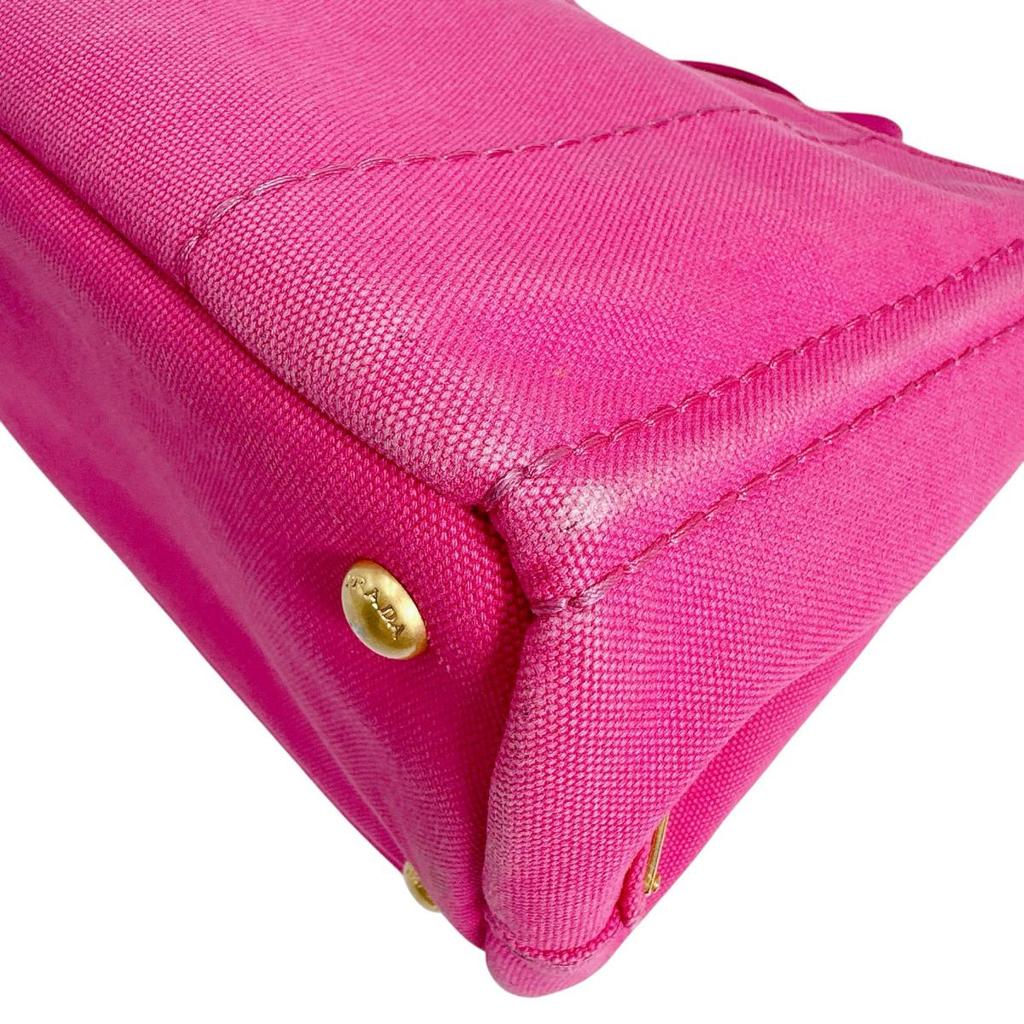 PRADA Canapa Kanapa mini tote Tote Bag canvas pink Women 1BG439 Used