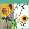 Rose Sunflower Tulip Building Blocks Toy Kids Gift Simulate Flowers Decor