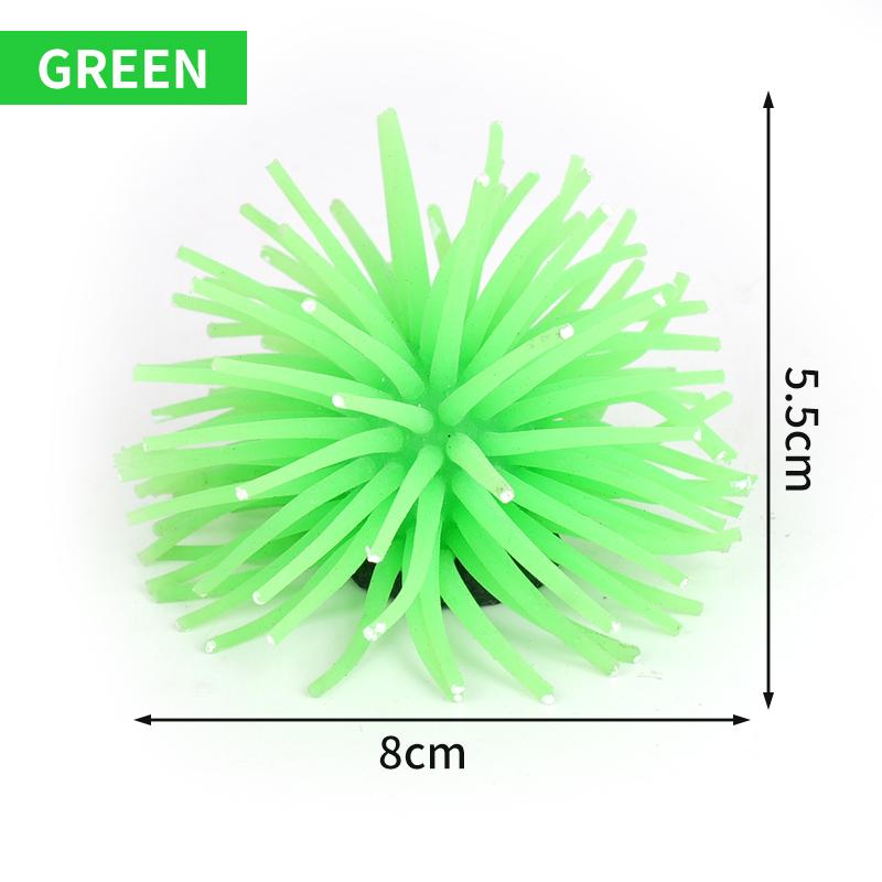 Aquarium Silicone Simulation Sea Anemone Sea Urchin Color Artificial Coral Plant Fish Tank Ornament Decoration Accessory