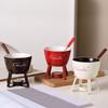 Fondue Pots Set Tealight Porcelain Melting Pots for Cheese Chocolate Butter Caramel Ceramic Butter Warmers Set with Fork
