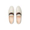 GUCCI Slip Loafer Web White Leather Women's (Unisex) Women's Casual Unlined Shoes 631619 CQXM0 9065