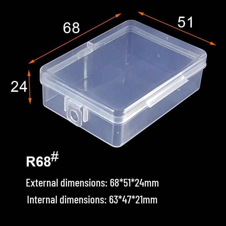 Clear PP Plastic Rectangular Storage Box with Lid for Jewelry, Ear Studs, or Fishing Accessories